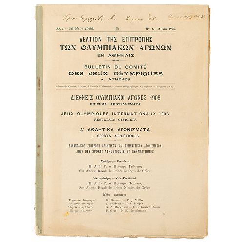 Athens 1906 Intercalated Olympics Official Report