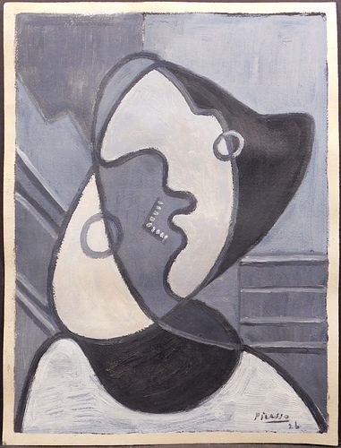 Pablo Picasso, Attributed : Abstract Portrait