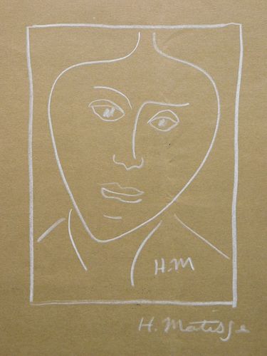 Henri Matisse, Attributed: Portrait in White Pencil