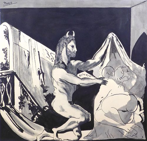 Pablo Picasso, Manner of: Faun Unveiling a Woman (Faune devoilant une femme)