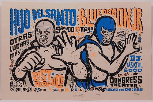 CH-Handl! : Lucha Libra Poster, Hijo del Santo vs Blue Demon Jr.