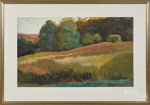 Barbara Goodman (American 20th/21st c.), pastel, titled September Meadow, signed lower right