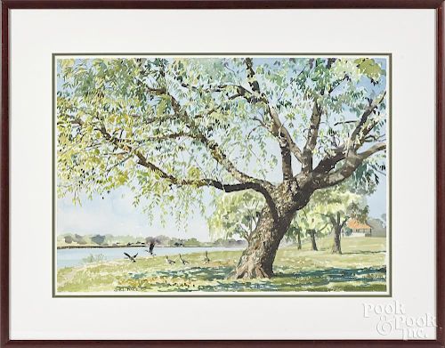 Raimond Del Noce (American 20th/21st c.), watercolor landscape, signed lower left, 20'' x 28''.