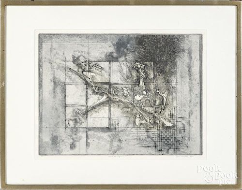 Jack Kovatch (American 20th/21st c.), etching, titled Above the Square, signed lower right