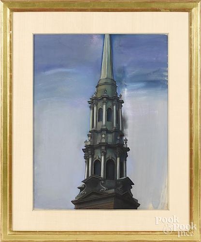 Sharon Sprung (American, b. 1953), pastel of a large building cupola, signed lower right, 27'' x 21''.