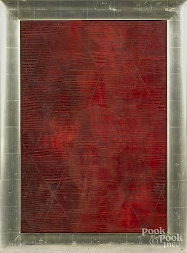 Mark Roder (American 20th/21st c.), oil on canvas abstract, 26'' x 18''.