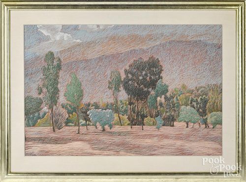 Carson Gladson (American 20th/21st c.), silkscreen, titled Valley and Winds, signed lower right