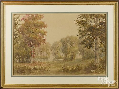 Paul Bertram (British 1868-1951), watercolor landscape, signed lower left and dated 1906