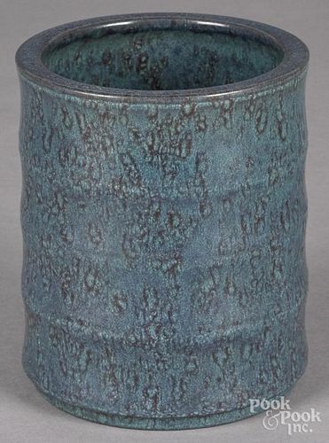 Chinese robin's egg blue porcelain brush pot, 6'' h.