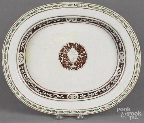 Chinese export porcelain platter, 19th c., 11 3/4'' l., 14 1/4'' w. Provenance: Elinor Gordon.