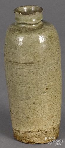 Crackle glaze pottery bottle, probably Korean, 8'' h.