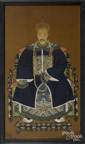 Chinese ancestral portrait, early 20th c., 40 1/2'' x 22 1/2''.