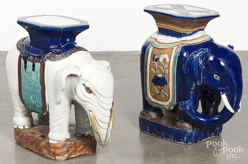 Two Chinese elephant garden seats, 20th c., 21 3/4'' h.