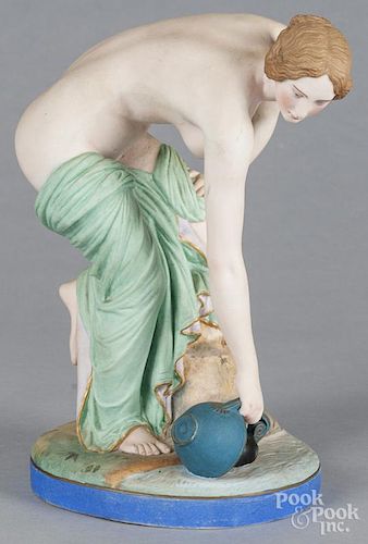 Bisque figure of a nude woman, inscribed Pradier 1859, 11'' h.