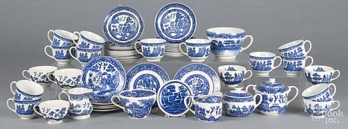 Approximately fifty-one pieces of Blue Willow, mostly 20th c., to include cups, saucers