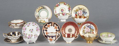 Ten porcelain cups and saucers, to include Aynsley, Nippon, Paragon, etc.