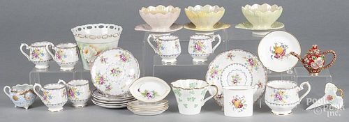 Porcelain cups, saucers, and small tea wares, to include Royal Albert, Royal Winton, etc.