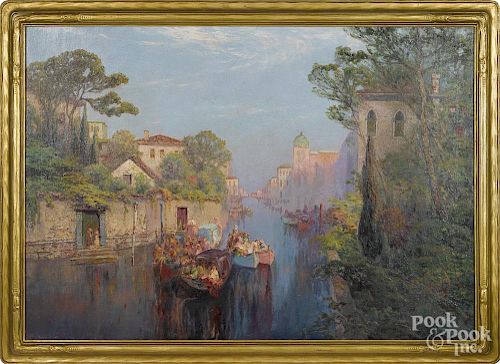 Carl Muller (19th/20th c.), oil on canvas Venetian scene, signed lower left and dated 1931