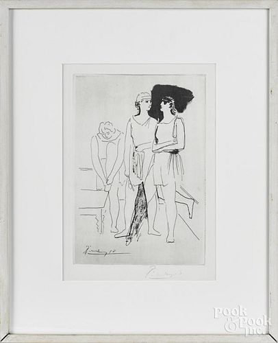 Pablo Picasso (Spanish 1881-1973), engraving of three figures, signed in pencil lower right