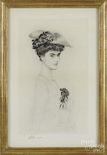 Paul Cesar Helleu (French 1859-1927), drypoint, titled Madame Deilles, signed lower left