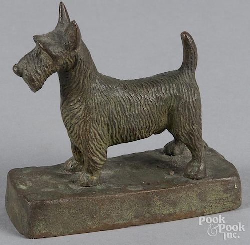 Simon Moselsio, bronze figure of a Scottie dog, signed and dated 1928, 5'' h., 5'' w.