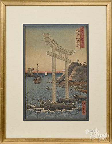 Two Japanese woodblock prints, ca. 1900, 13 1/2'' x 9'' and 9'' x 13 1/4''.
