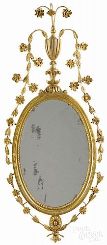 Federal style giltwood mirror, ca. 1900, 58'' h.