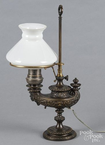 Bronze Aladdin student lamp, 19th c., 20 3/4'' h.