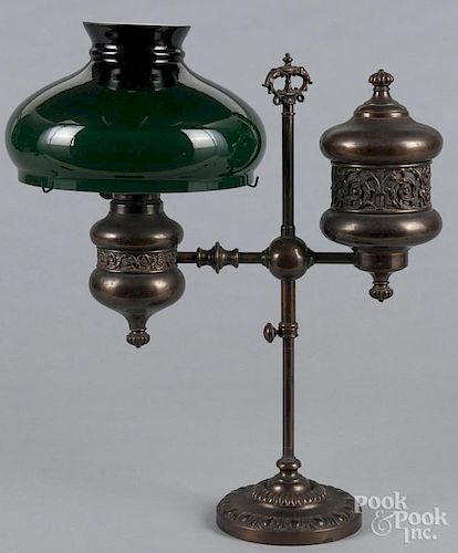 Baron & Houchin bronze student lamp, 20 1/2'' h.