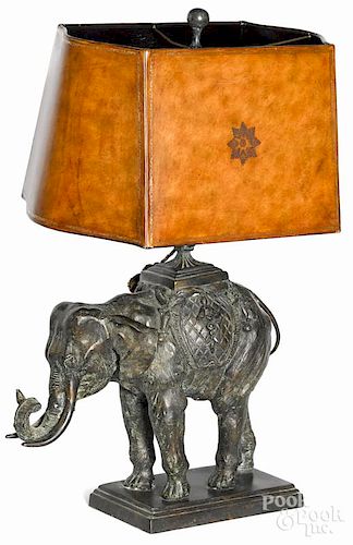 Maitland Smith Maitland Smith Bronze Elephant Table Lamp AS IS 