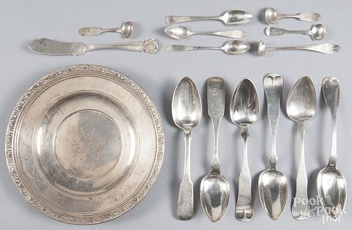 Miscellaneous silver of various grades, to include a Russian spoon, coin spoons, etc., 19.9 ozt.