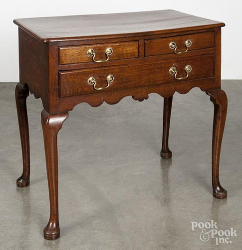 George II oak dressing table, mid 18th c., 29'' h., 31'' w.