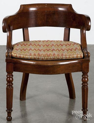 English cane seat armchair, ca. 1830.