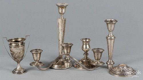 Weighted sterling silver tablewares.