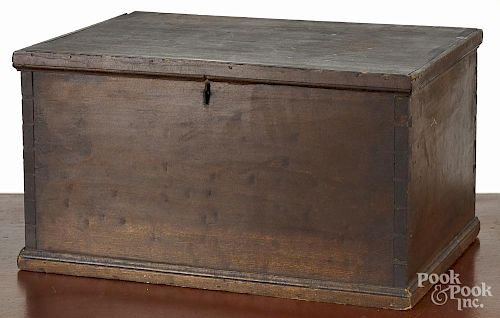 Pennsylvania poplar lock box, 19th c., 10 3/4'' h., 19 1/2'' w., 13 1/4'' d.