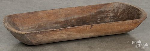 Large pine trencher, 19th c., 7'' h., 46 1/2'' w., 19'' d.
