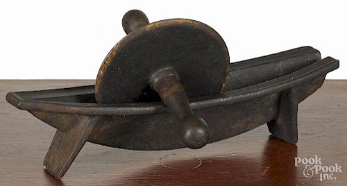 Cast iron spice grinder, 19th c., 14 1/2'' l.
