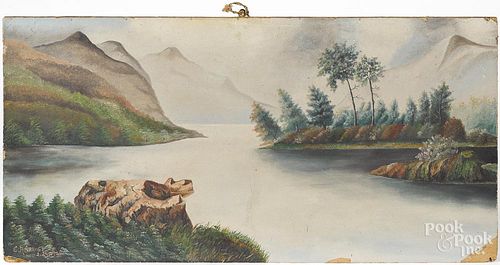Three landscapes, early 20th c., one signed C. R. Savage 1925, 12'' x 24''