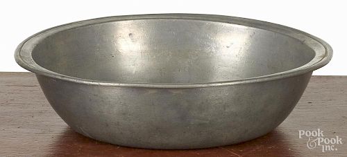 Baltimore, Maryland pewter deep dish, early 19th c., bearing the touch of Samuel Kilbourne