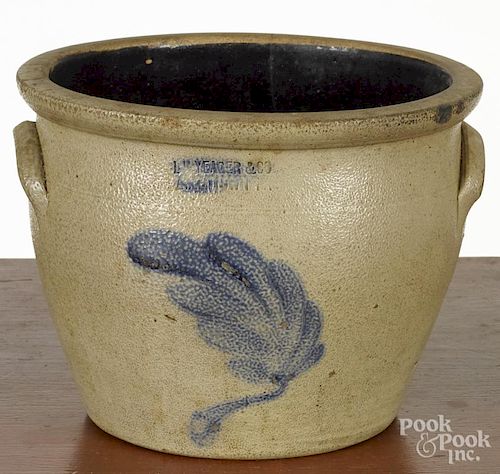 Pennsylvania stoneware crock, 19th c., impressed L. H. Yeager & Co. Allentown PA
