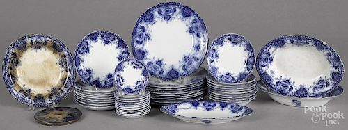 Forty-seven pieces of Muriel pattern flow blue, 19th c., to include plates and saucers.
