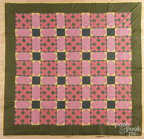 Pennsylvania Washington pavement patchwork quilt, late 19th c., 84'' x 88''.