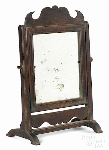Chippendale mahogany shaving mirror, late 18th c., 18 1/4'' x 11 3/4''.
