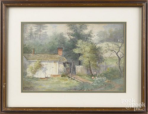 Julius Augustus Beck (American 1831-1915), watercolor, titled Smith's House at Blair's Mill