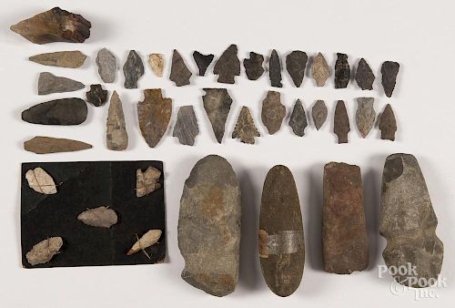 Native American stone artifacts, mostly Susquehanna River area.