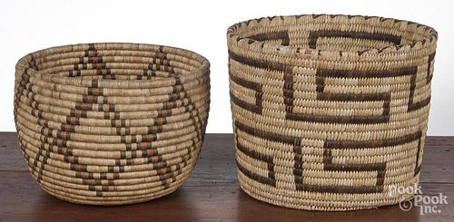 Two Apache baskets, 6 1/2'' h., 9 1/4'' w. and 8'' h., 10'' w.