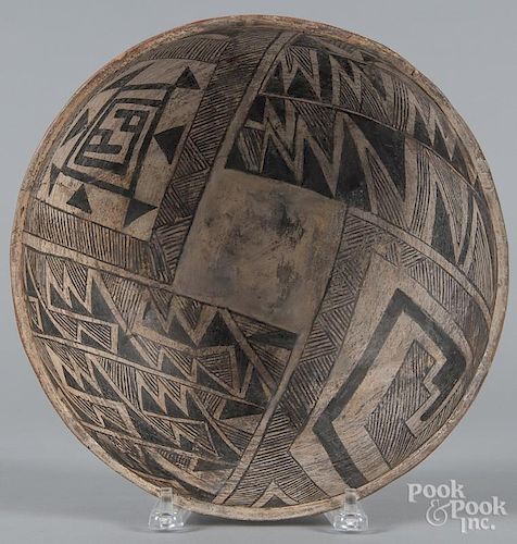Anasazi pottery bowl, 5'' h., 11 1/4'' dia.