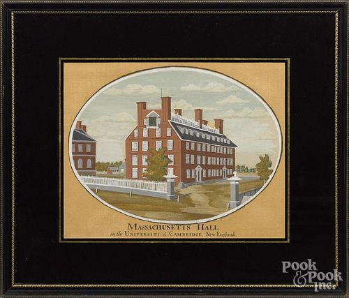 Two silkscreens, after Jonathan Fisher, depicting Massachusetts Hall in the University of Cambridge
