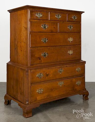 Pennsylvania Chippendale walnut chest on chest, ca. 1770, 55 1/2'' h., 41 3/4'' w.