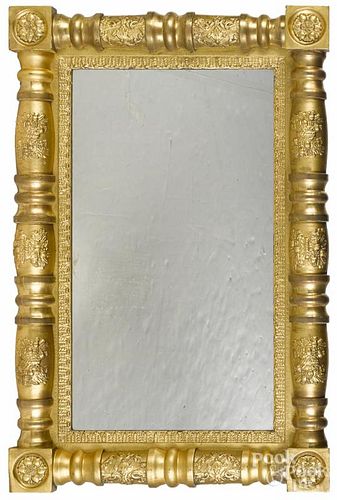Sheraton giltwood mirror, ca. 1830, 39'' x 25 3/4''.
